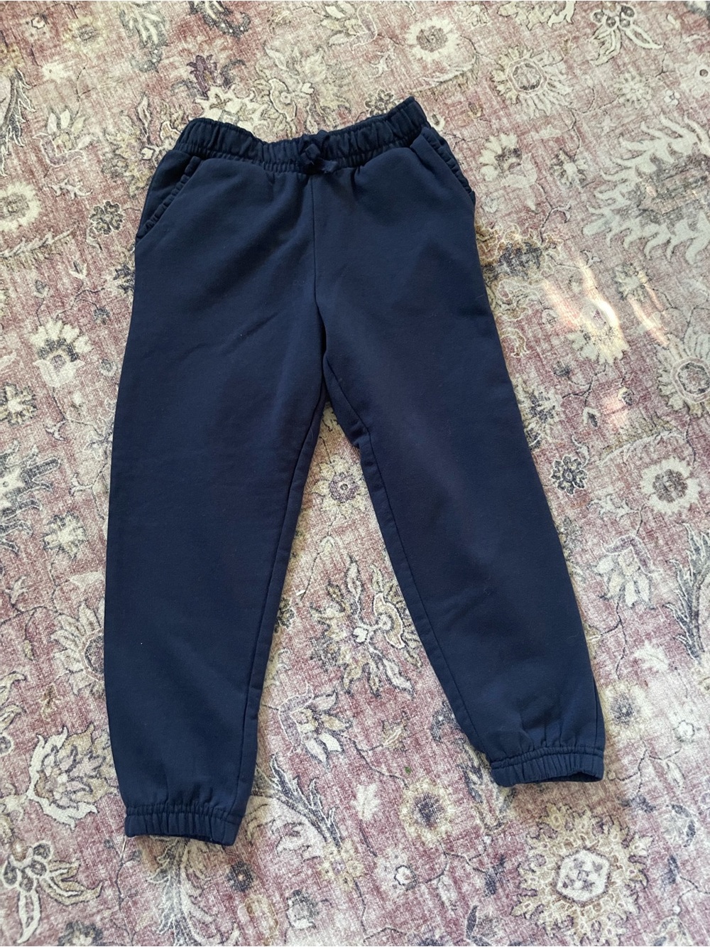 Kids Navy Elastic-Waist Jogger Pants